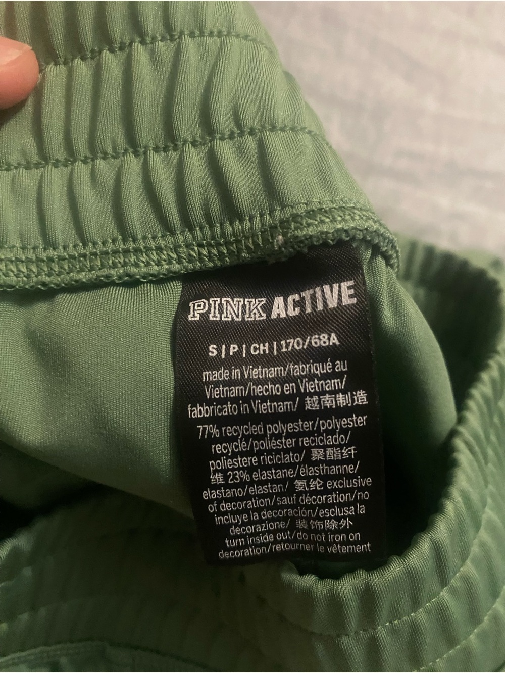 Active USA Pink Elastic-Waist Green joggers